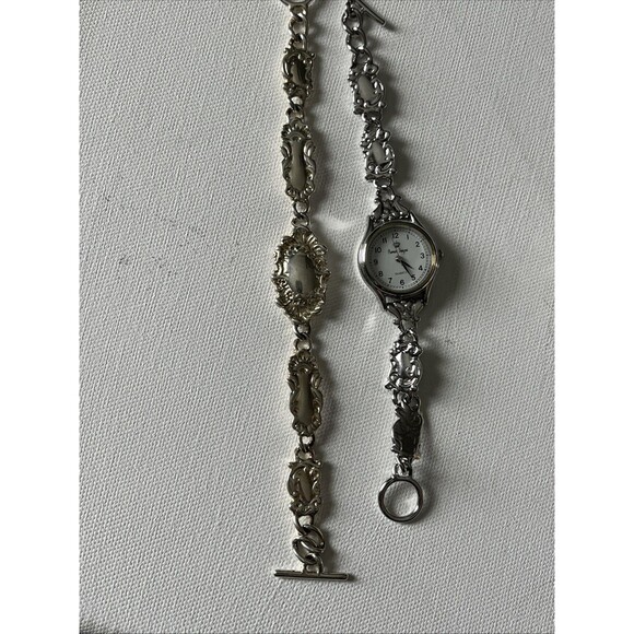 Premier Designs Jewelry Silver Tone Set Watch, Bracelet, Earrings, Pendant - Picture 9 of 16